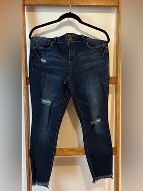 Royalty For Me Dark Blue Skinny Distressed Jeans